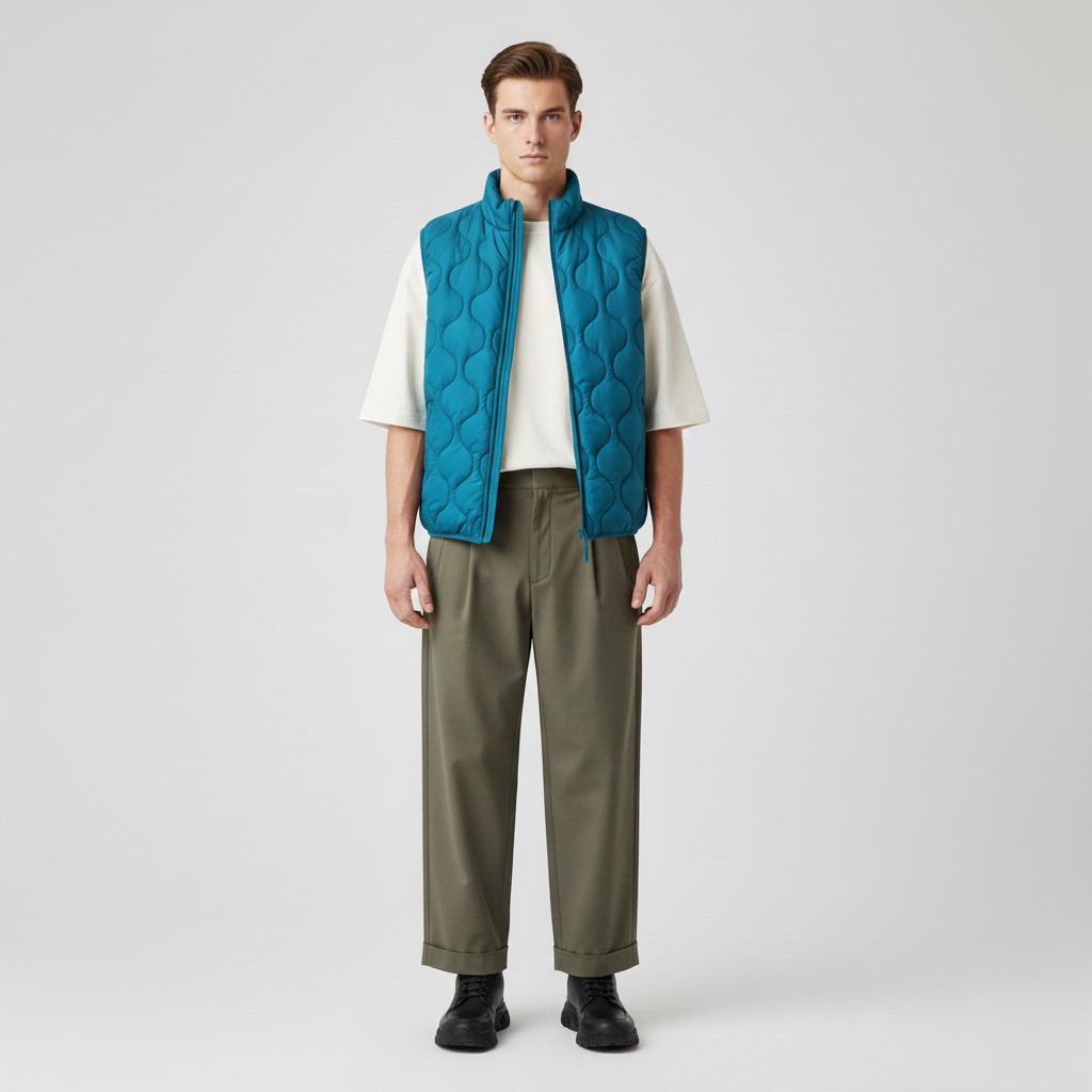 Quilted Sleeveless Zip Vest