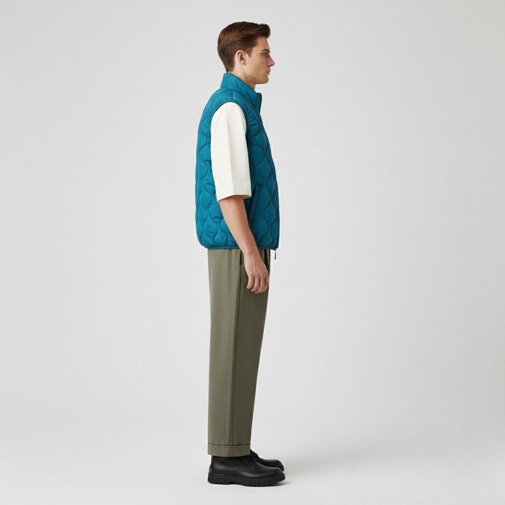 Quilted Sleeveless Zip Vest