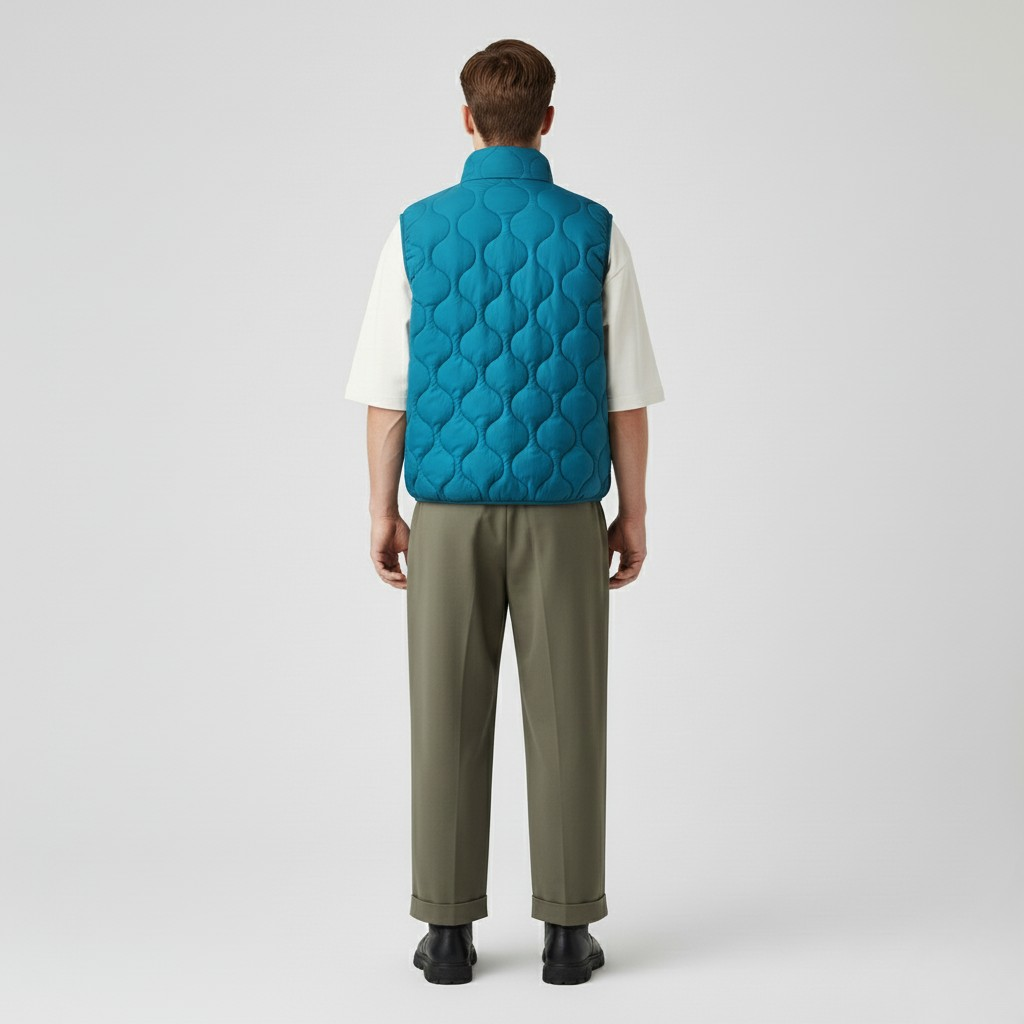 Quilted Sleeveless Zip Vest