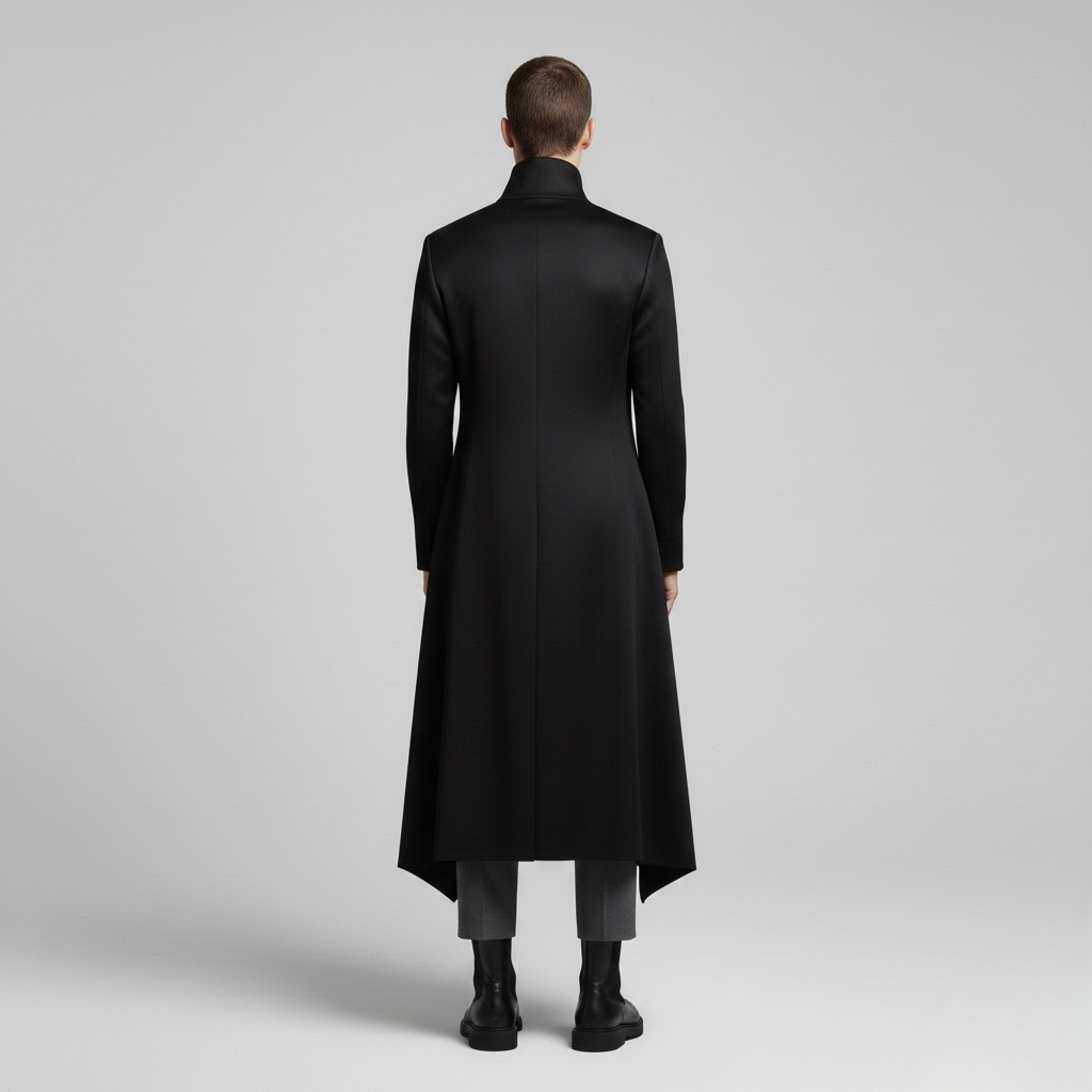 Asymmetric Longline Draped Coat