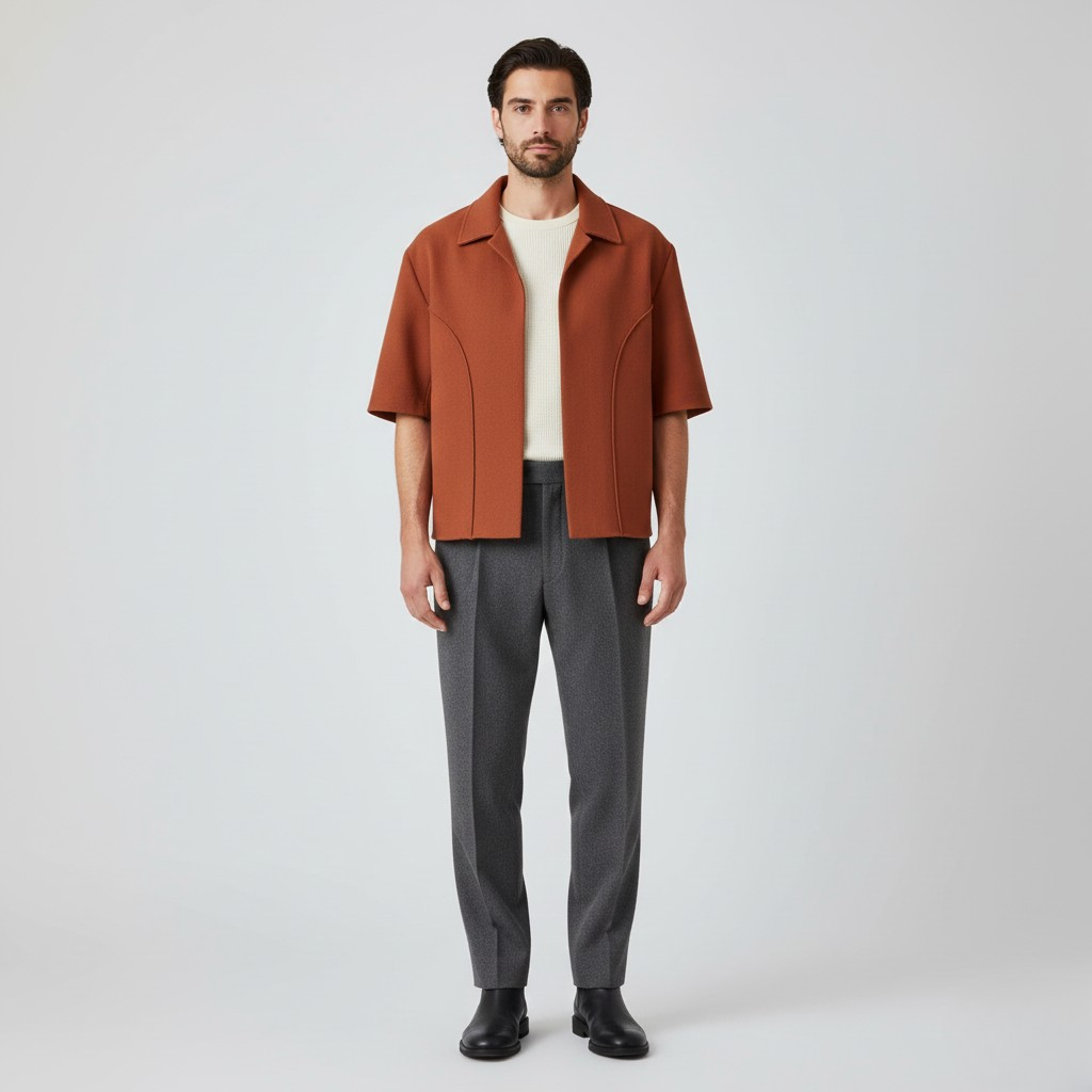 Sculpted Short-Sleeve Jacket