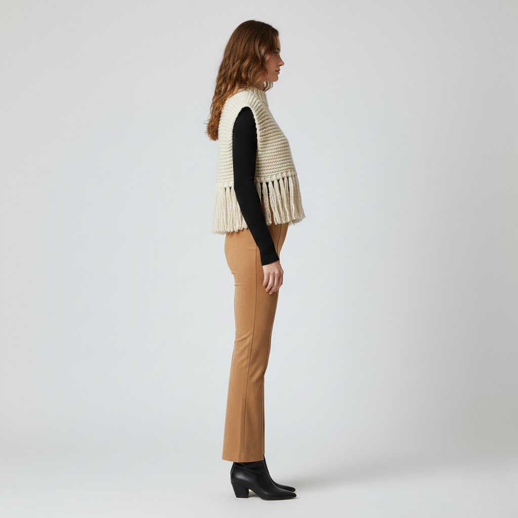 Fringed Knit Sweater Vest