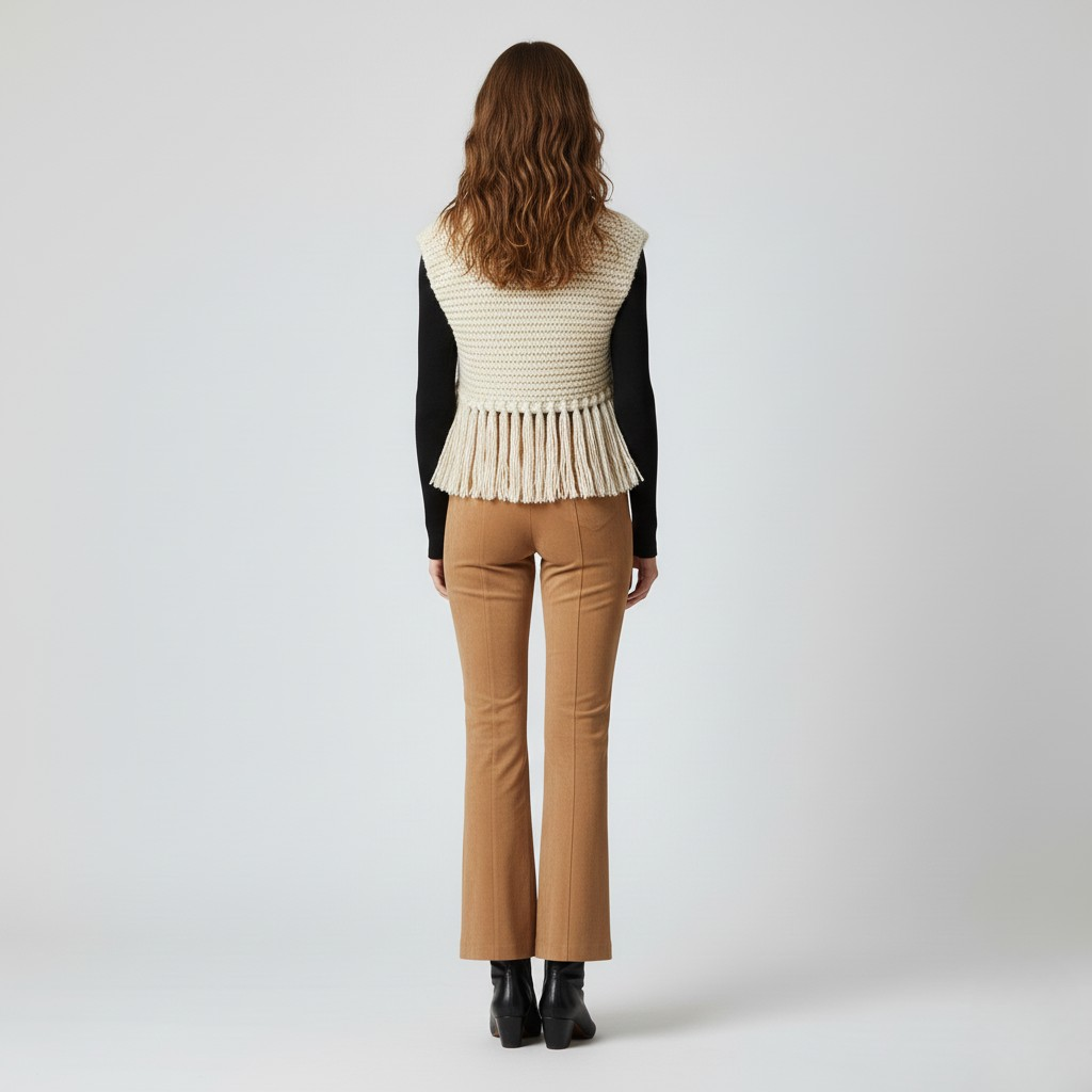 Fringed Knit Sweater Vest