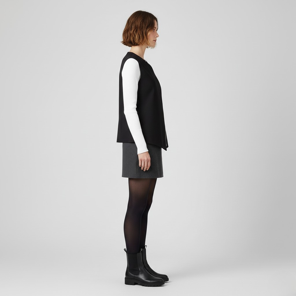 Asymmetric Zip Front Vest