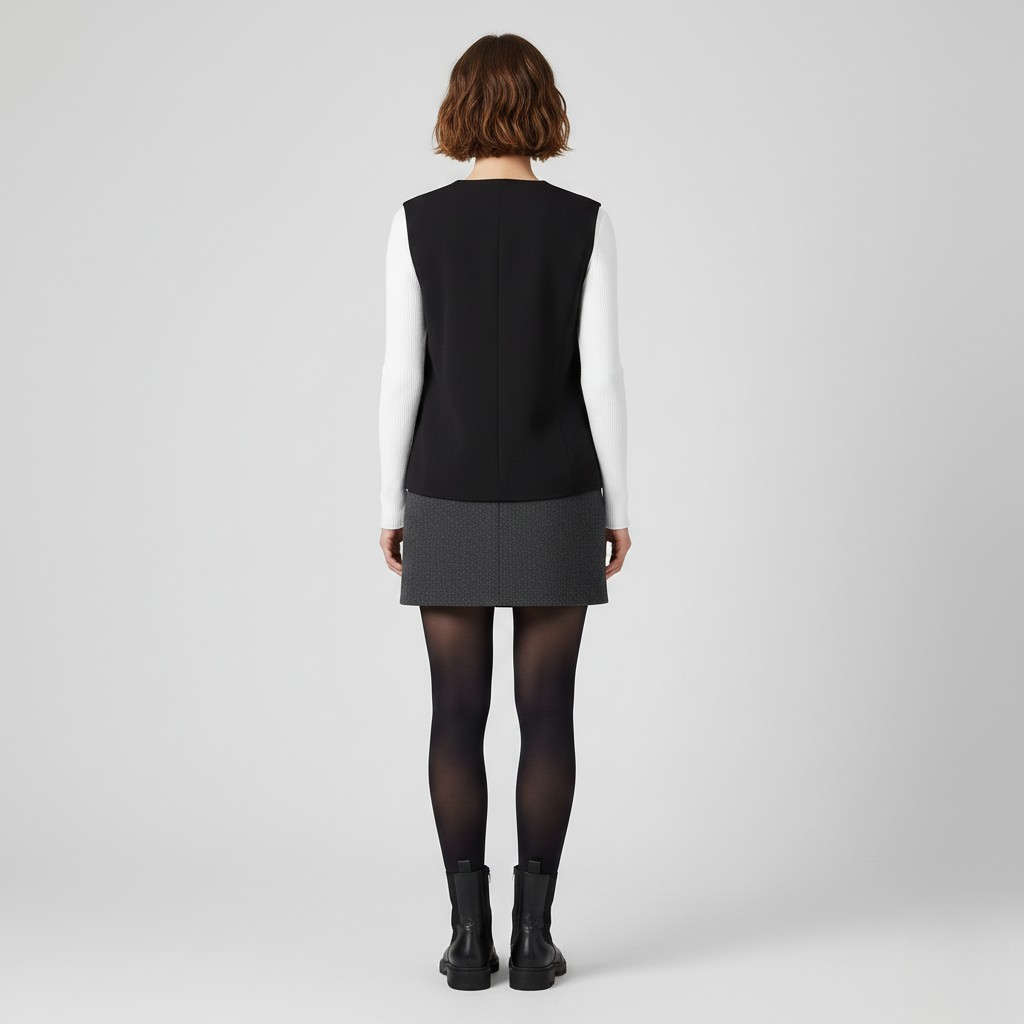 Asymmetric Zip Front Vest