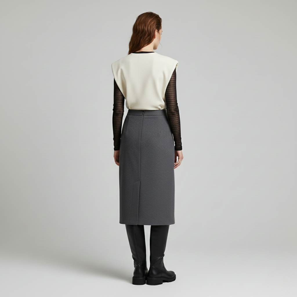 Sleeveless Top with Mesh Underlayer