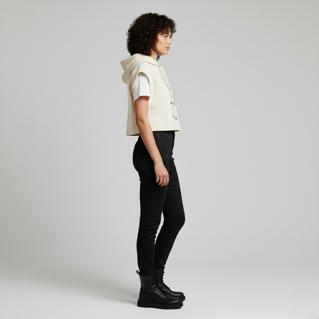 Cropped Graphic Hoodie