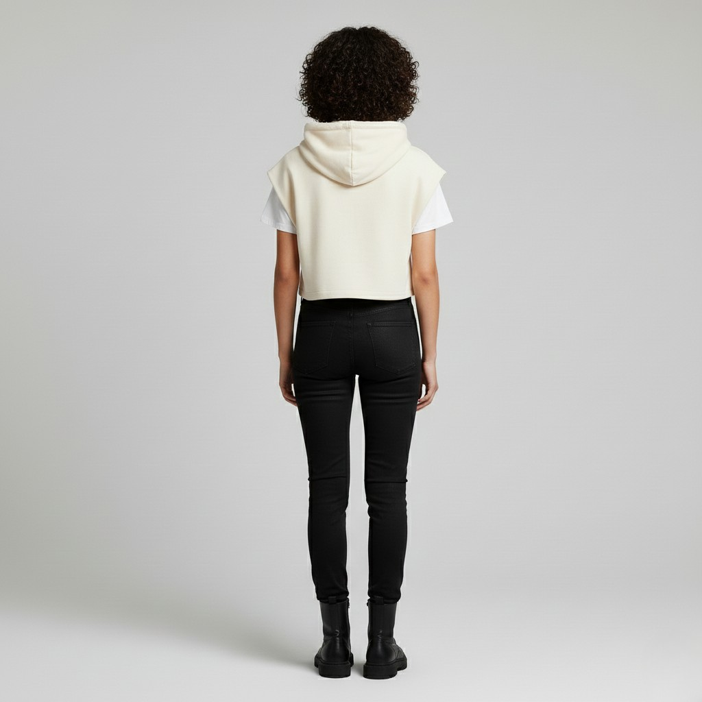 Cropped Graphic Hoodie