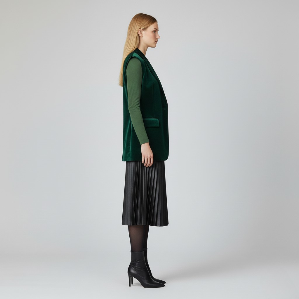 Velvet Sleeveless Blazer Vest