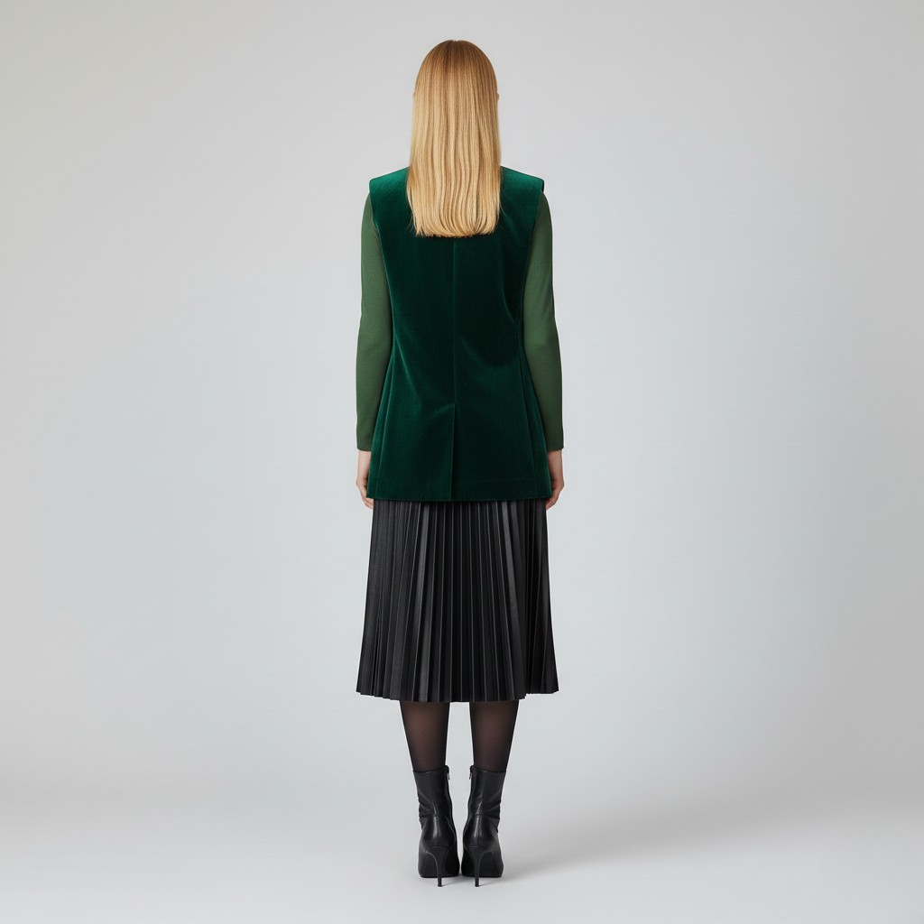 Velvet Sleeveless Blazer Vest